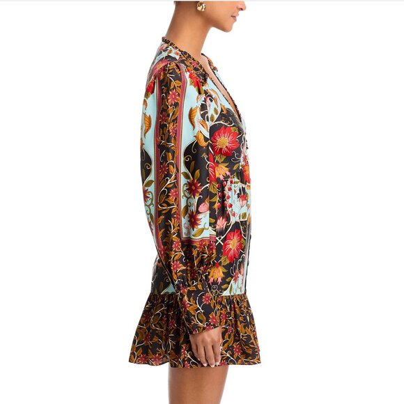 FARM Rio Flowing Beauty Mini Dress, Light Blue/Black/Red, NWT 🇧🇷 - Picture 5 of 16